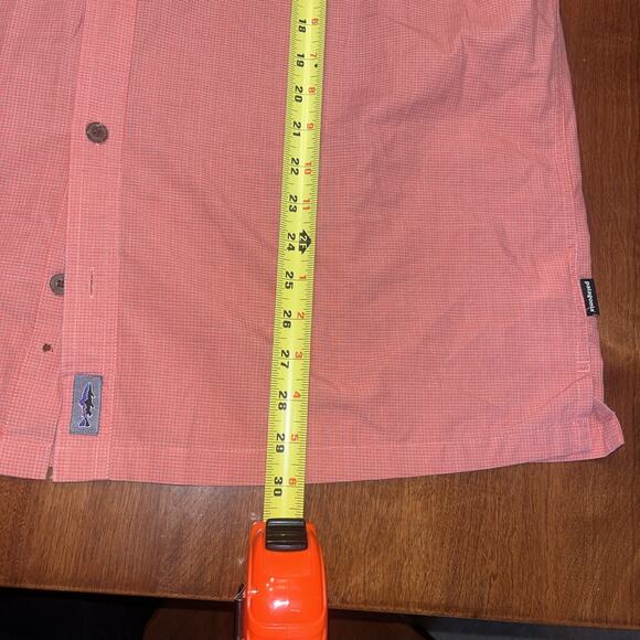 Patagonia Shirt Mens XL Orange Plaid Check Island Hopper Vent Fish Performance - Picture 5 of 6